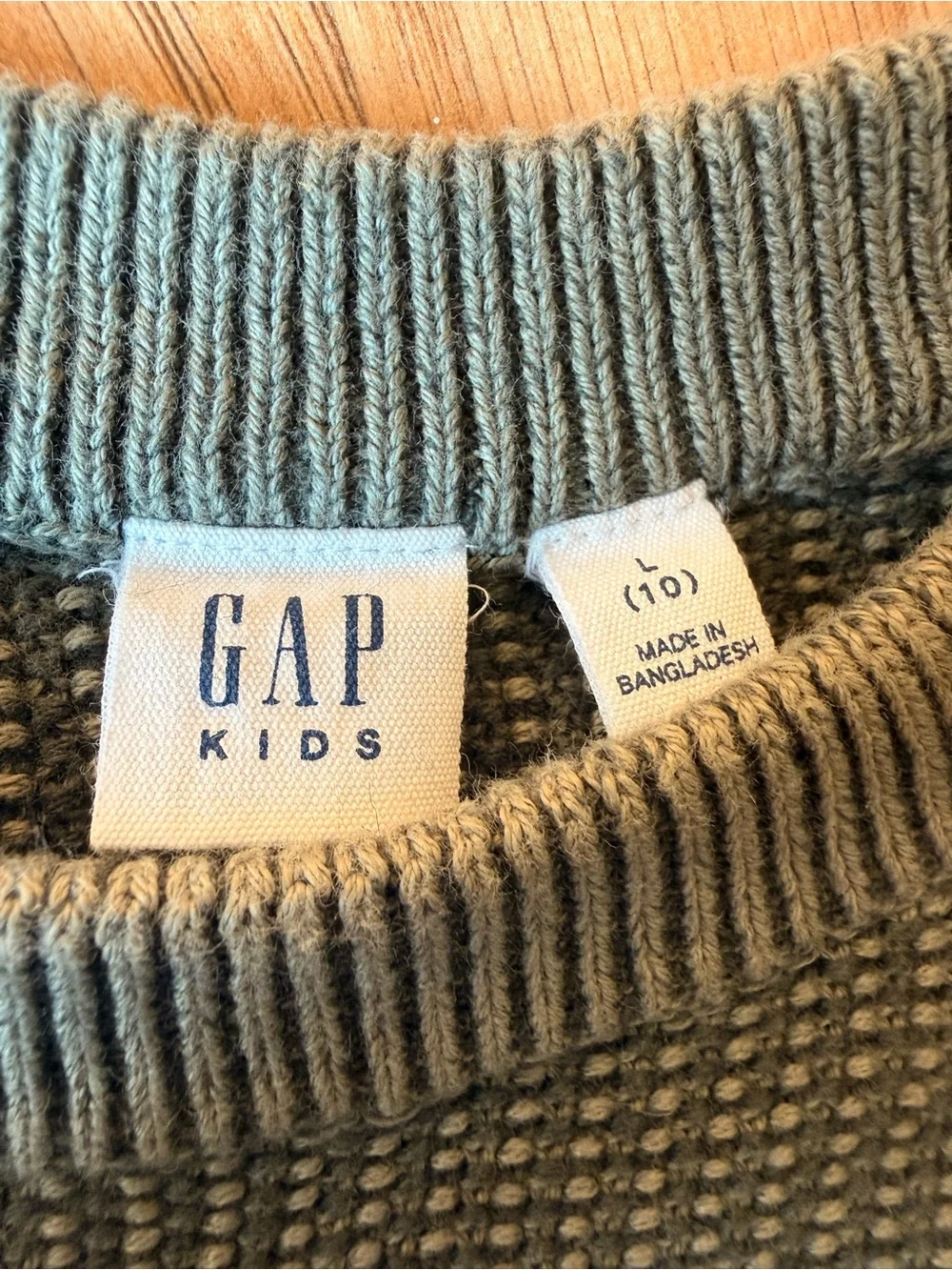 Gap Kids Crewneck Knit Sweater Green Large